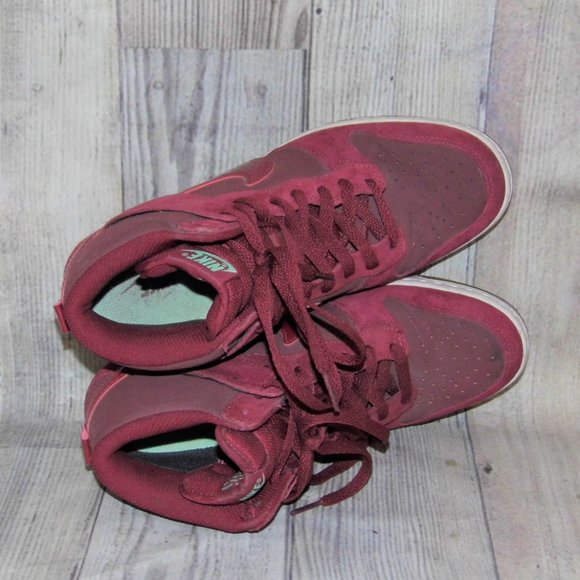 NIKE Dunk Sky High Essential Team Red Wedge Heel Sneakers Womens Size 9 - Picture 6 of 7